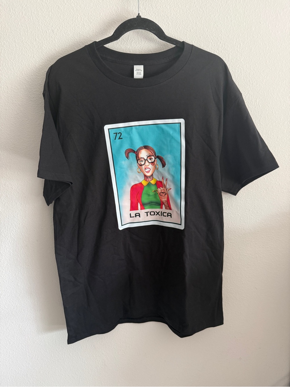 La Toxica Graphic Tee - Black with Teal & Red